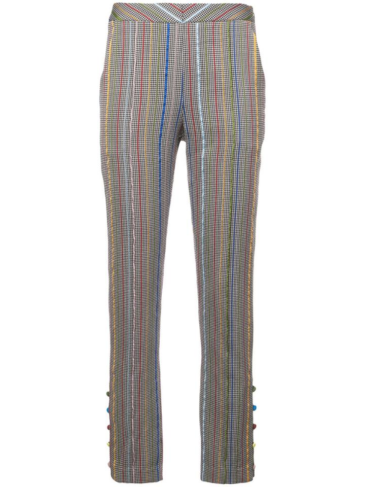 Rosie Assoulin Rainbow Stripe Skinny Trousers - Green