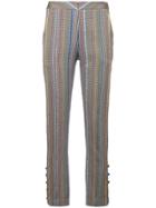 Rosie Assoulin Rainbow Stripe Skinny Trousers - Green