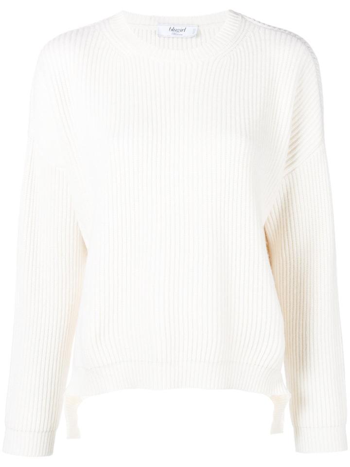 Blugirl Lateral Straps Ribbed Jumper - White