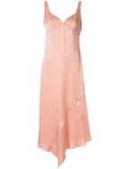 Off-white Logo Print Slip Dress - Pink