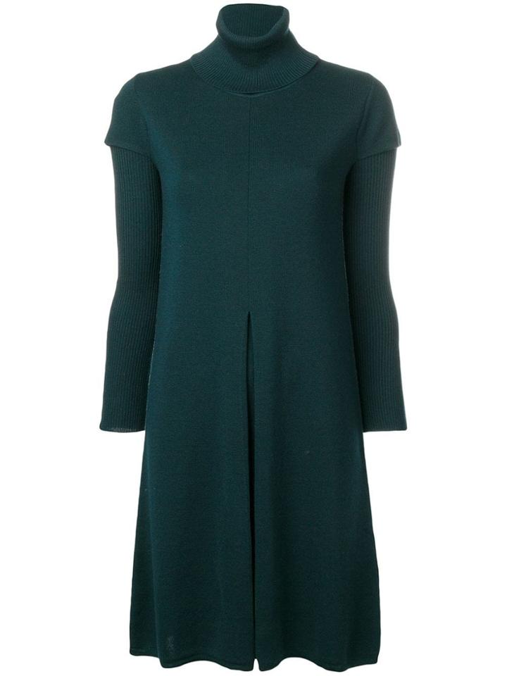 Roberto Collina Turtleneck Shortsleeved Dress - Green