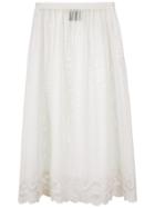 Andrea Bogosian Powder Lace Panel Tulle Skirt - White