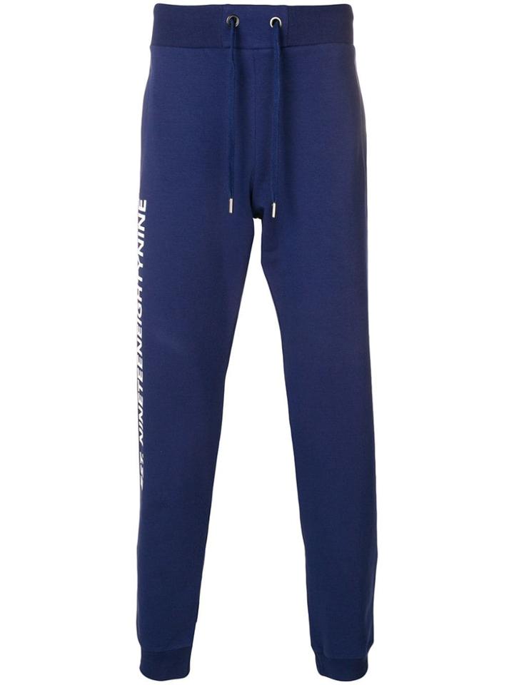 Versace Jeans Side Text Track Pants - Blue