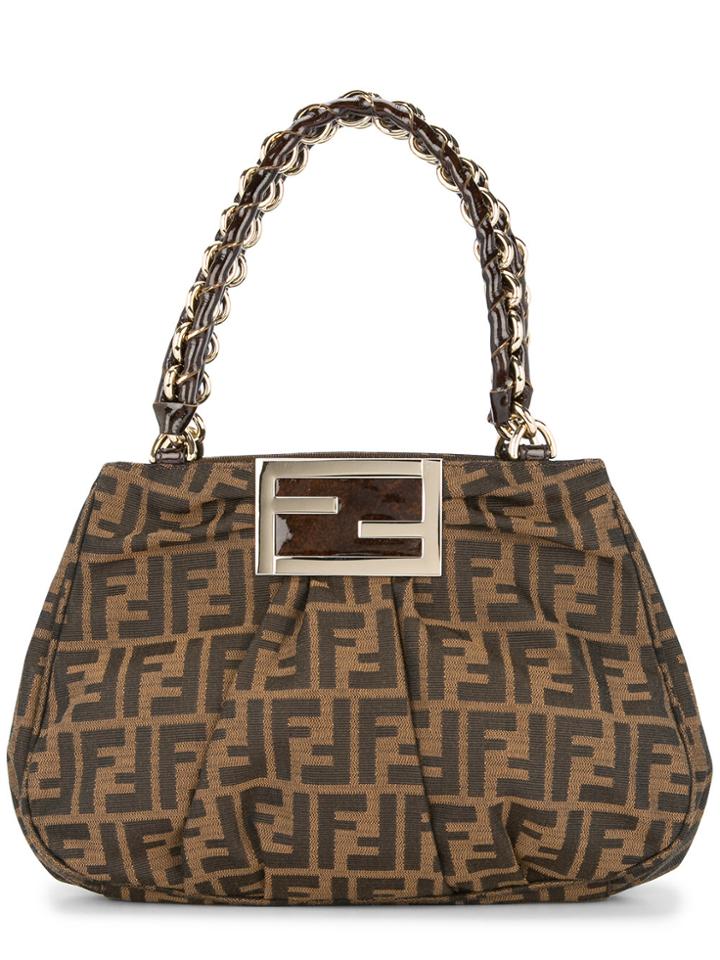 Fendi Vintage Chain Handle Tote Bag - Brown