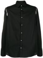 John Richmond Zip Sleeve Shirt - Black