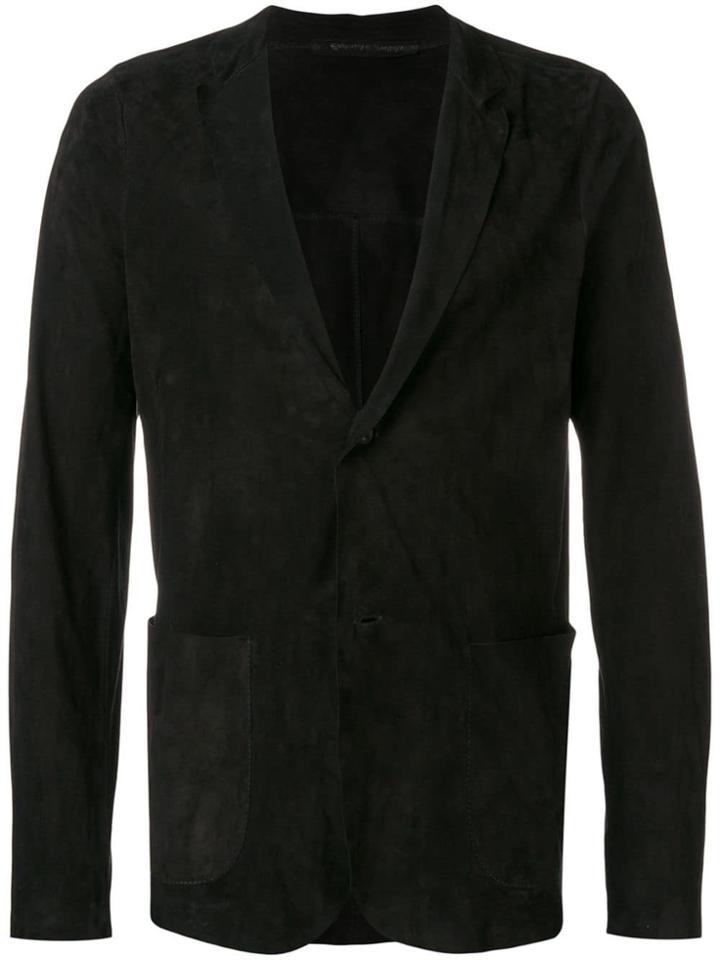 Salvatore Santoro V-neck Suede Jacket - Black