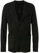 Salvatore Santoro V-neck Suede Jacket - Black