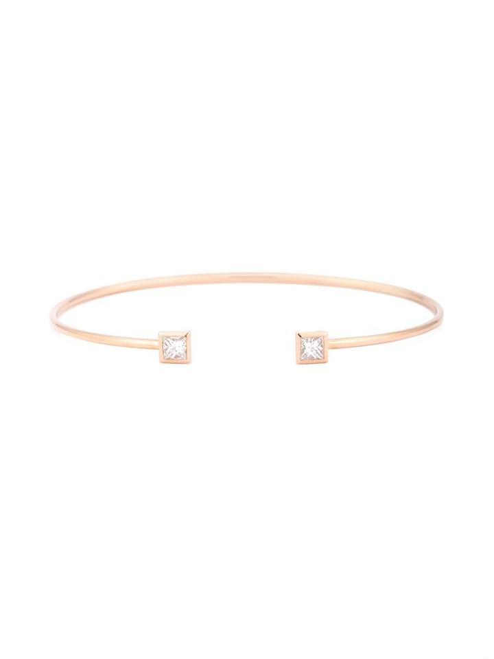 Rosa De La Cruz Rose Gold And Diamond Cube Bangle