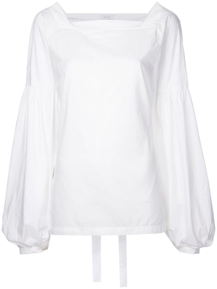 En Route - Bishop Sleeve Blouse - Women - Cotton - 2, White, Cotton