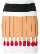 Moschino Matchstick Intarsia Knit Skirt, Women's, Size: 44, Black, Virgin Wool