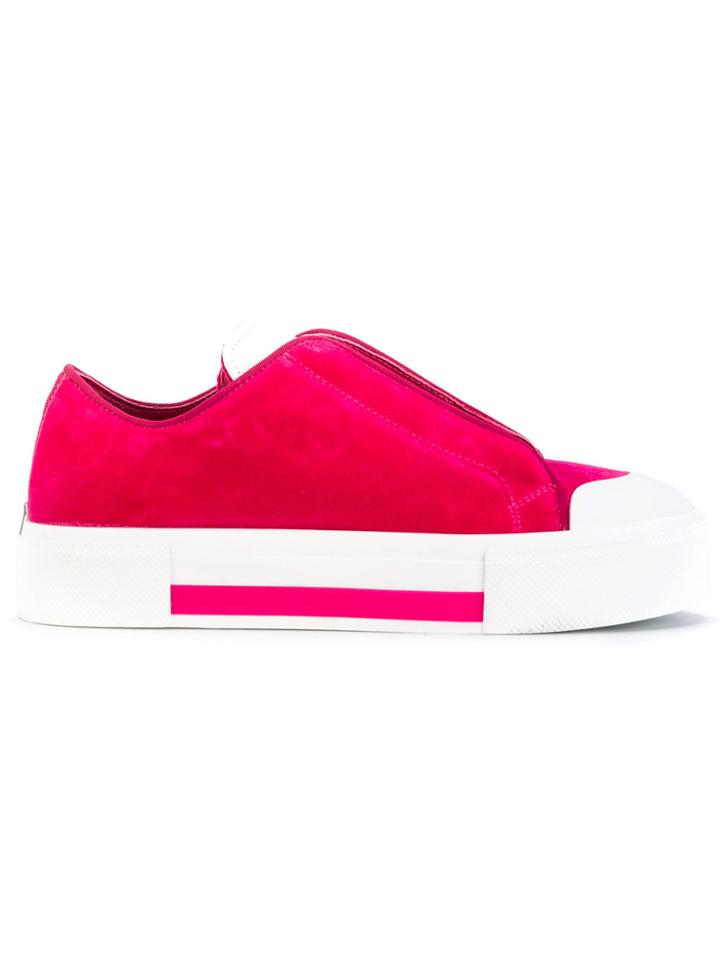 Alexander Mcqueen Low Cut Lace-up Sneakers - Pink & Purple