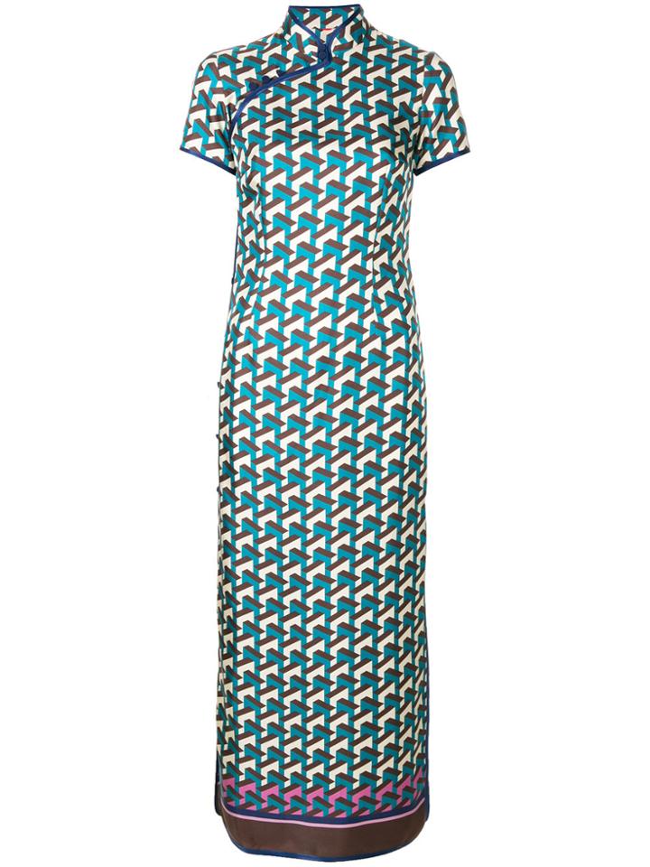 F.r.s For Restless Sleepers Geometric Print Dress - Blue