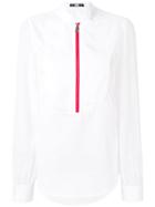 Karl Lagerfeld Contrast Zip Blouse - White