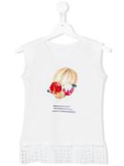 Lapin House - Hair Print Blouse - Kids - Cotton/spandex/elastane - 6 Yrs, Girl's, White