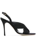 Manolo Blahnik Drapia 105 Tulle Sandals - Black