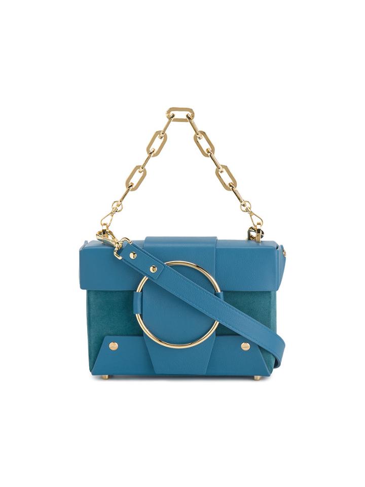 Yuzefi Mini Blue Suede Asher Box Bag