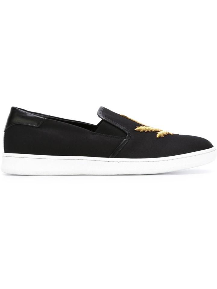 Palm Angels Hemp Leaf Embroidery Sneakers