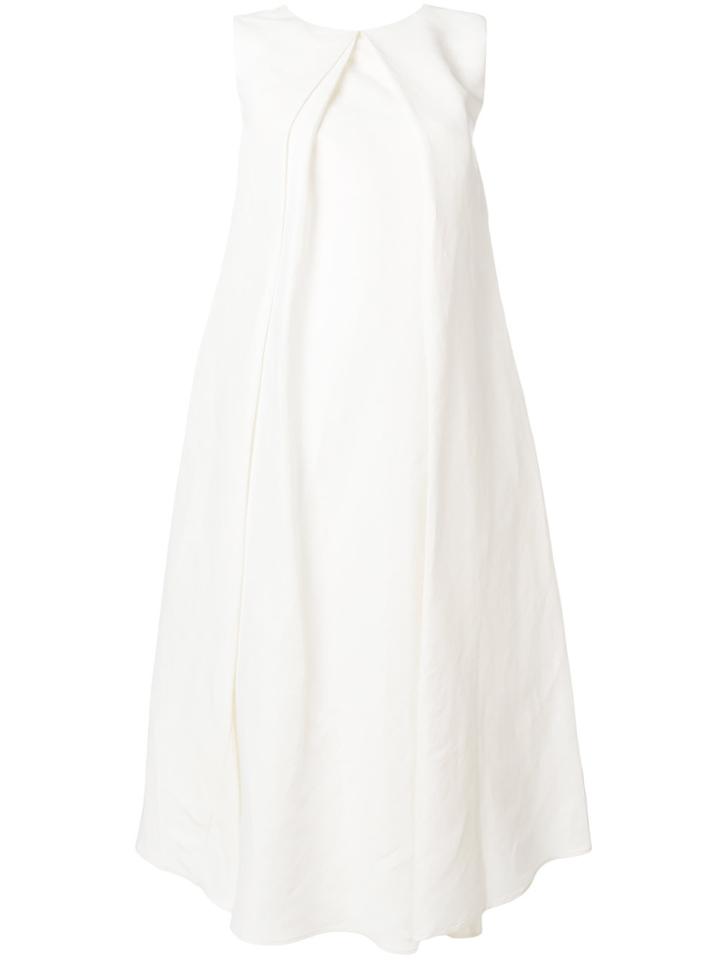 Jil Sander Pleated A-line Dress - White