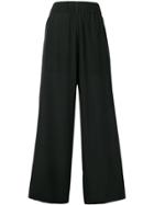 Semicouture Chiffon Wide Leg Trousers - Black