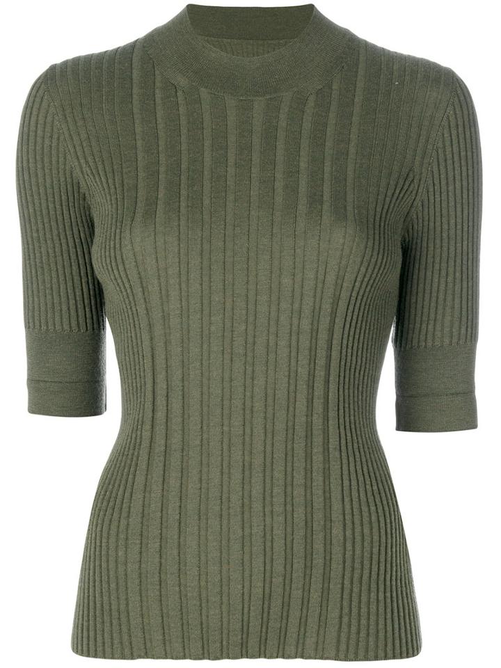 Maison Margiela - 3/4 Sleeve Knitted Top - Women - Wool - S, Green, Wool