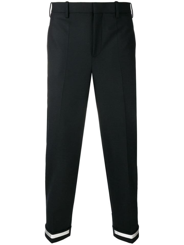 Neil Barrett Low Rise Cropped Trousers - Black