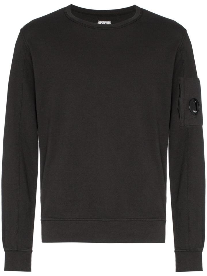 Cp Company Logo Tab Cotton Sweatshirt - Black