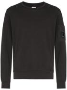 Cp Company Logo Tab Cotton Sweatshirt - Black