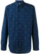 Fendi Multi Ulls Shirt, Men's, Size: 41, Blue, Cotton