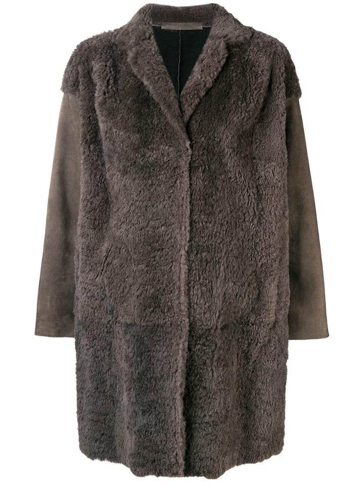 Salvatore Santoro Leather Loose Coat - Grey