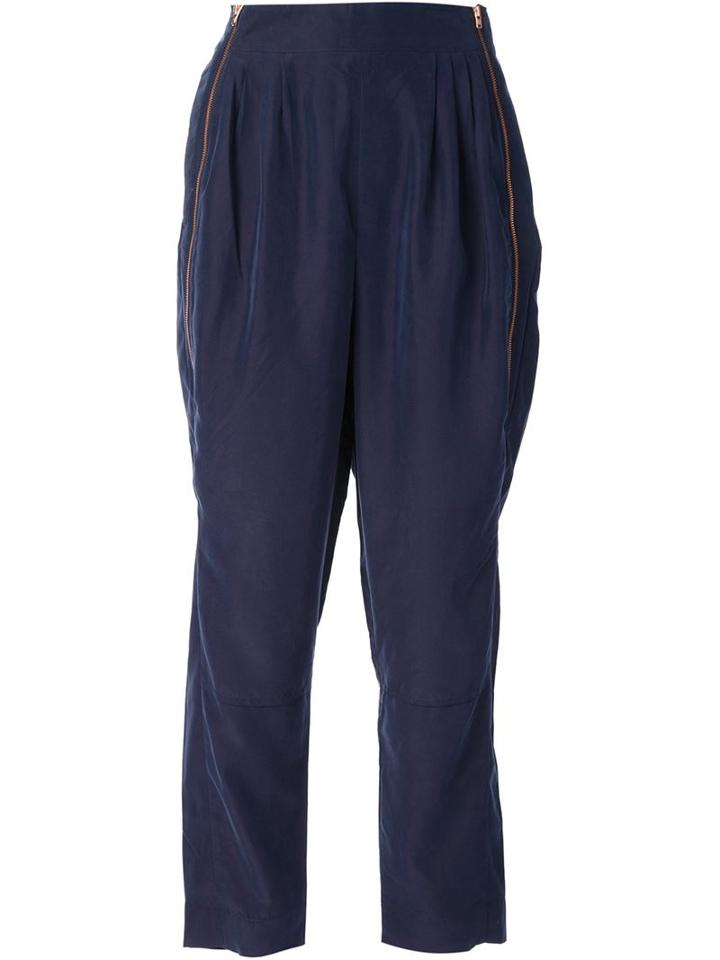 Avelon Side Zip Trousers, Women's, Size: 36, Blue, Polyester/modal