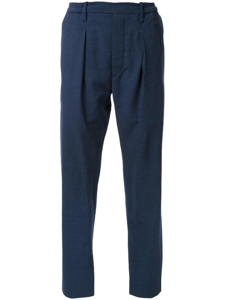Lemaire Straight-leg Trousers, Men's, Size: 50, Blue, Wool/spandex/elastane