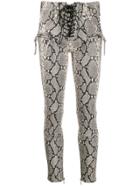 Unravel Project Snakeskin Effect Trousers - Grey