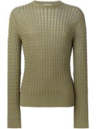Ami Alexandre Mattiussi Cable Knit Jumper, Men's, Size: Xs, Green, Cotton