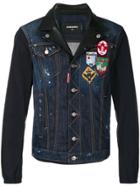 Dsquared2 Denim And Leather Patch Jacket - Blue