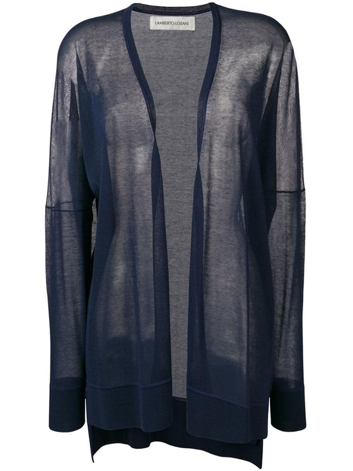 Lamberto Losani Oversized Sheer Cardigan - Blue