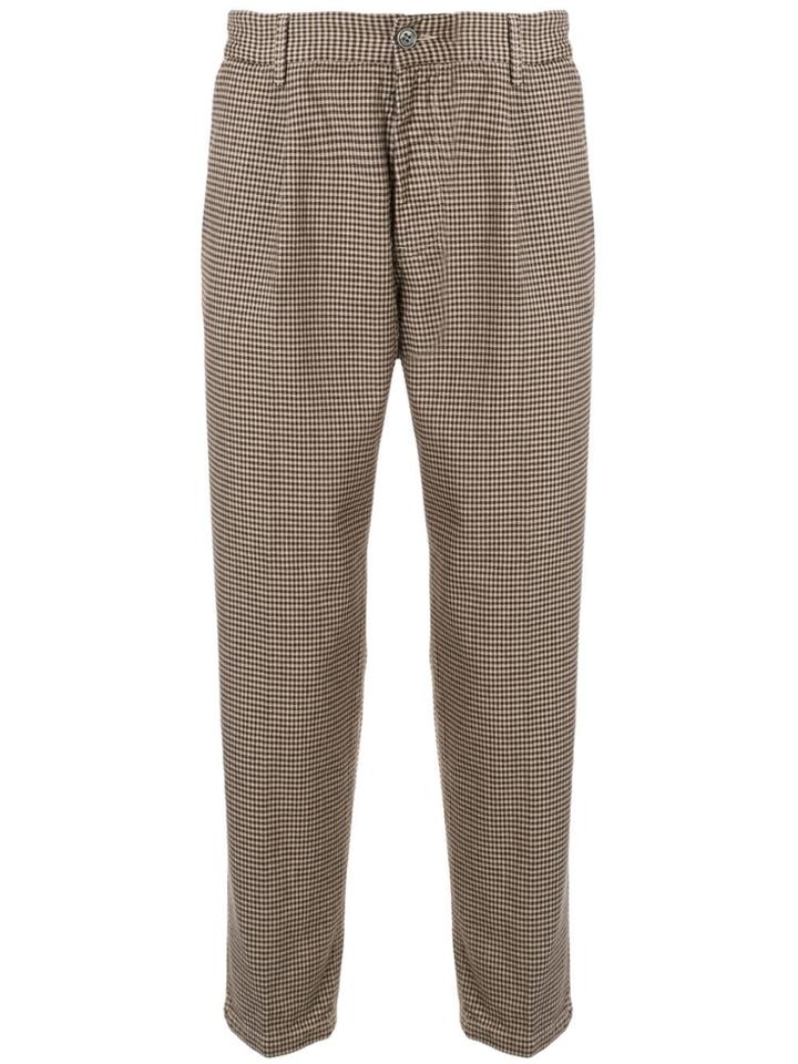 Haikure Checked Cropped Trousers - Multicolour