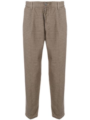 Haikure Checked Cropped Trousers - Multicolour