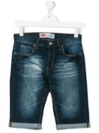 Levi's Kids - Faded Denim Shorts - Kids - Cotton/spandex/elastane - 14 Yrs, Blue