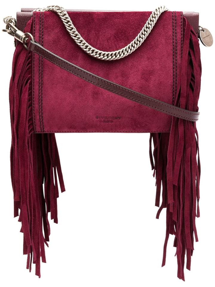Givenchy Fringe Square Clutch Bag - Purple