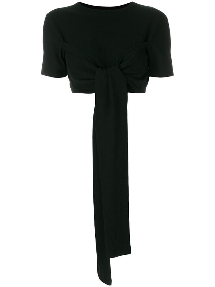 T By Alexander Wang High Twist Cropped T-shirt - Black