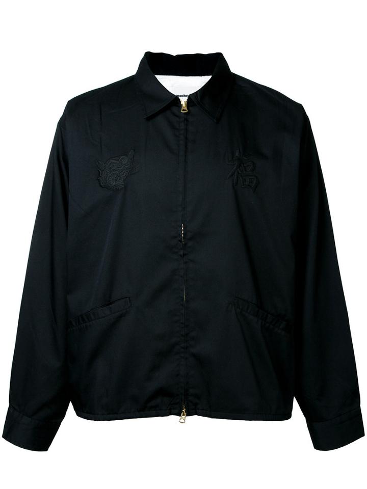 Monkey Time Zip Up Shirt Jacket, Men's, Size: Small, Black, Cotton/polyester