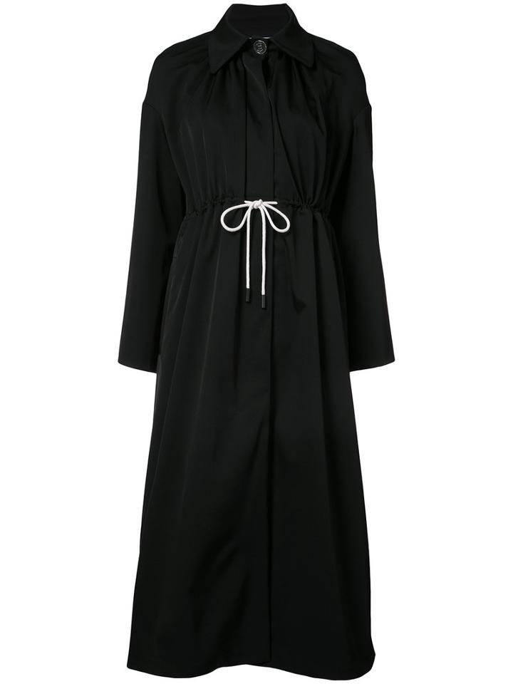 Off-white - Tie-waist Coat - Women - Polyester/triacetate - Xs, Black, Polyester/triacetate
