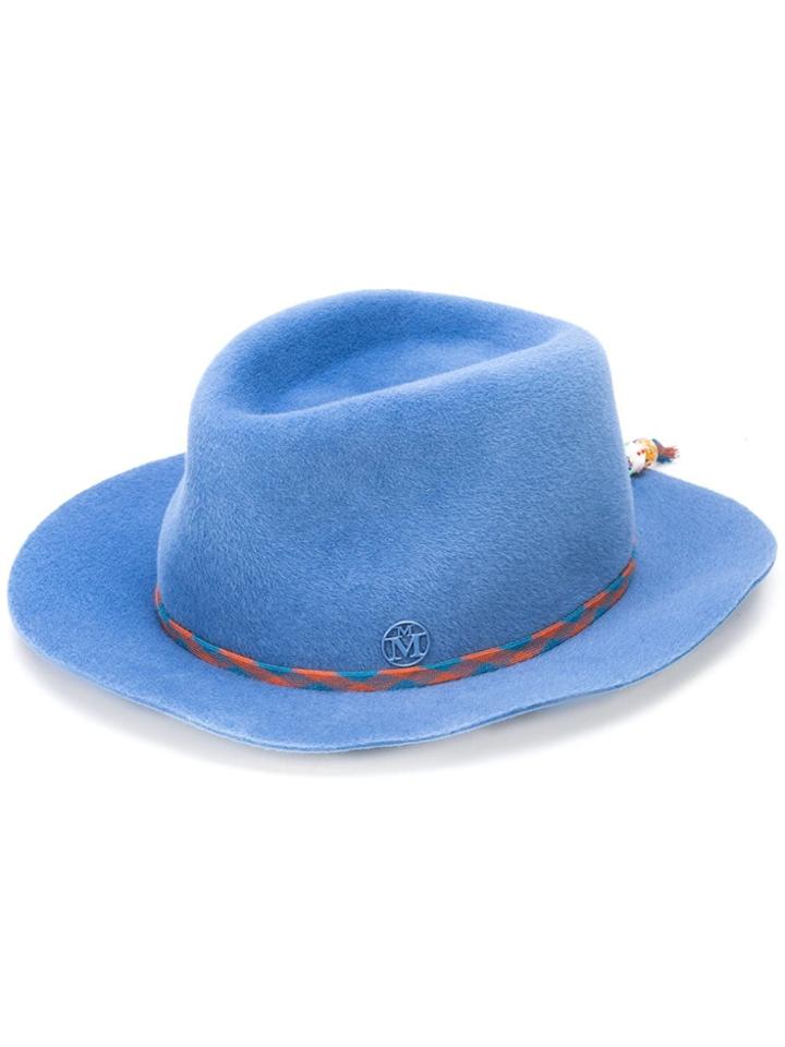 Maison Michel Faux Fur Fedora Hat - Blue