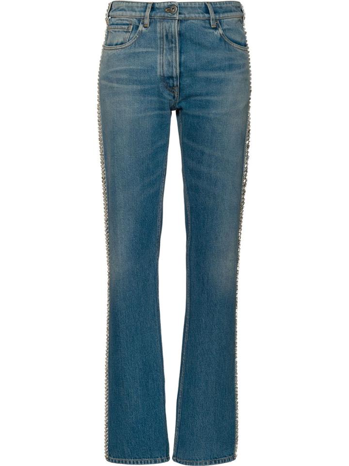 Prada Embellished Straight-leg Jeans - Blue