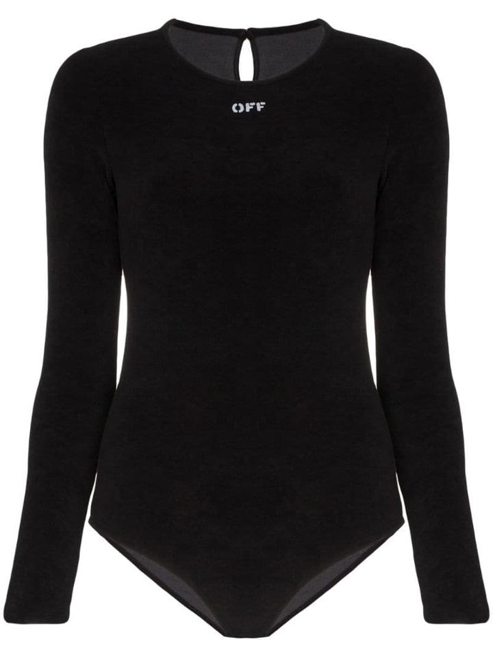 Off-white Logo Print Bodysuit - Black