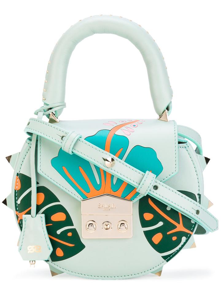Salar - Leaf Detail Shoulder Bag - Women - Leather/metal - One Size, Blue, Leather/metal