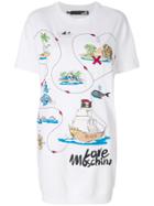 Love Moschino Print Logo-patch T-shirt Dress - White