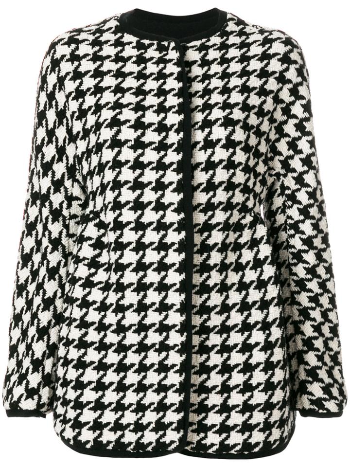 Ermanno Scervino Houndstooth Coat - Black