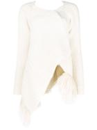 Simone Rocha Asymmetric Knitted Cardigan - Nude & Neutrals