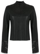 Nk Leather Top With Lace Details - Black